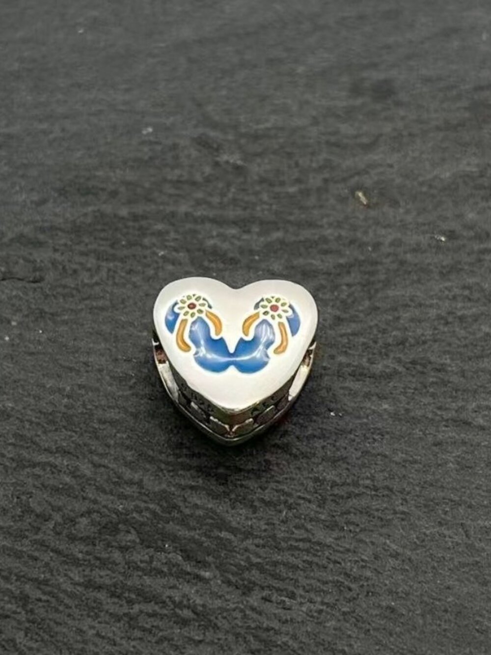 Pandora Daytona Beach Florida Flip Flop Heart Charm Sterling Silver Jewelry